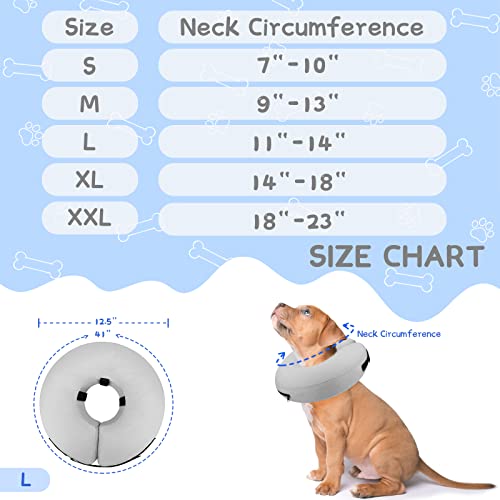 Image of Supet Inflatable Dog Cone Collar Alternative After Surgery, Dog Neck Donut Collar Recovery E Collar to Stop Licking, Soft Pet Cone for Small Medium Large Dogs
