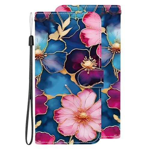 BLOTECH Coque Étui pour Sony Xperia 1 V,Housse de Protection Etui à Pochette de Portefeuille for Sony Xperia 1 V Magnétique Boîtier avec Support Fleurs...