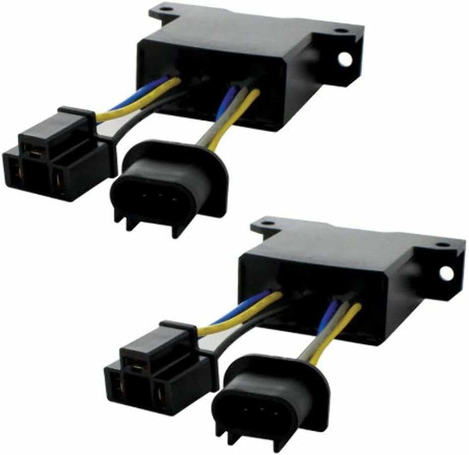United Pacific (2) LED Headlight PWM Anti Flicker Module & Adaptor - 2007-2017 Jeep Wrangler JK