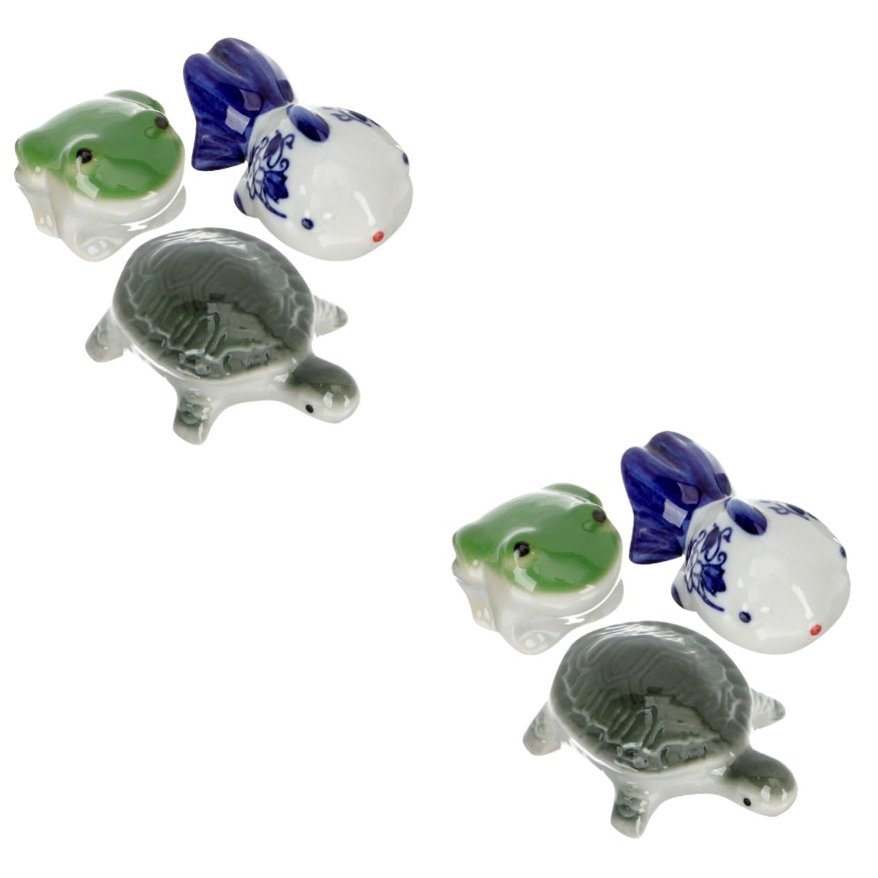 Happyyami 6stücke Schwimmende Fisch Tank Dekoration Keramische Frosch Und Schildkröte Figuren Für Aquarium Niedliche Tier Ornamente Für Lebendige Aquariengestaltung
