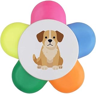 Azeeda 'Stylised Dog' Flower Shape Highlighte...