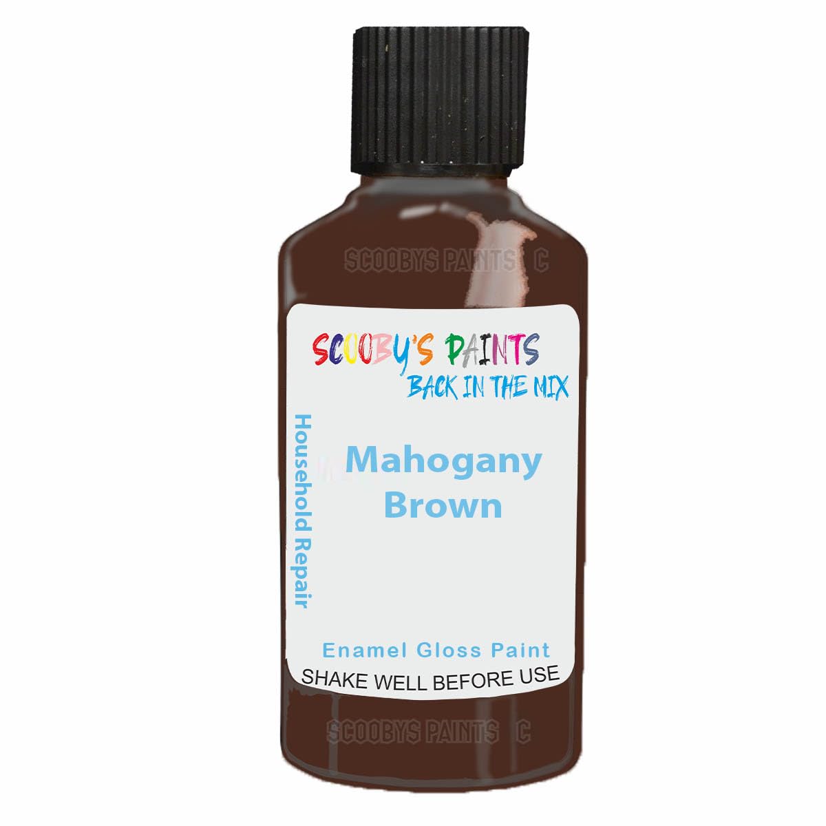 SCOOBYS PAINTS BACK IN THE MIX Enamel Touch Up Paint 30ml For Kitchen Appliances & Bathroom (Mahogany Brown)