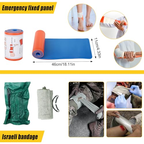 46-delige EHBO-set, medische tactische tas, EHBO-set, First Aid Kit Military, traumakit, medische tactische tas voor jacht, wandelen, thuis, auto, outdoor camping - Afbeelding 5