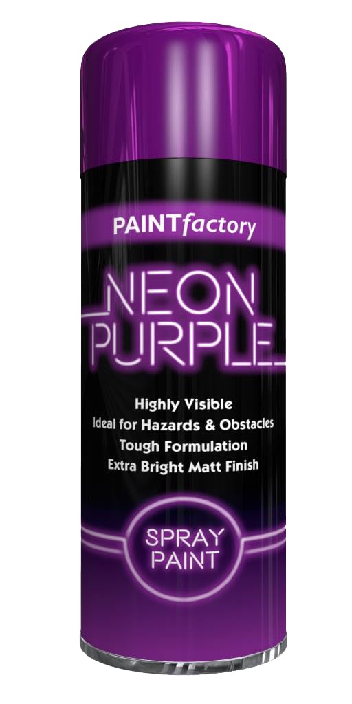 SCHNAZZ 6 x Neon Purple Spray Paint 200ml Fluorescent Bright Aerosol Extra Bright Graffiti (Banksey) Paint Assorted Colour