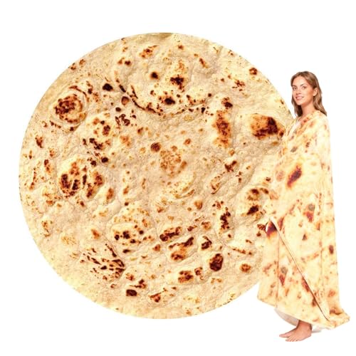 CIYIN Couverture Tortilla, Burrito Couverture 160cm, Tortilla Blanket en Flanelle Double Face, Chaude et Douce Burrito Wrap Blanket, Couverture pour Maison...