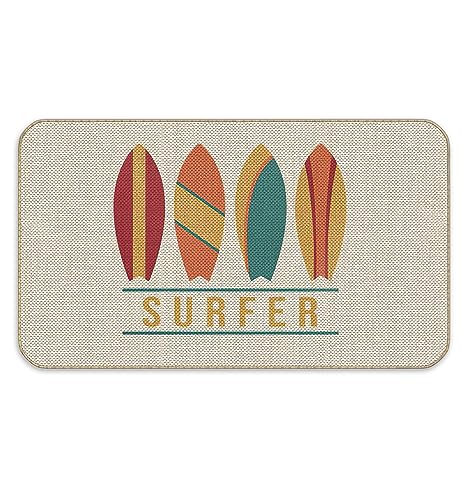 Knibeo Coastal Outdoor Rug,Surfboard Doormat 30 X 17, Coastal Rug,Ocean Rug,Pool Rug, Beach Door mats,Pool Rugs,Beach Bathroom Rugs