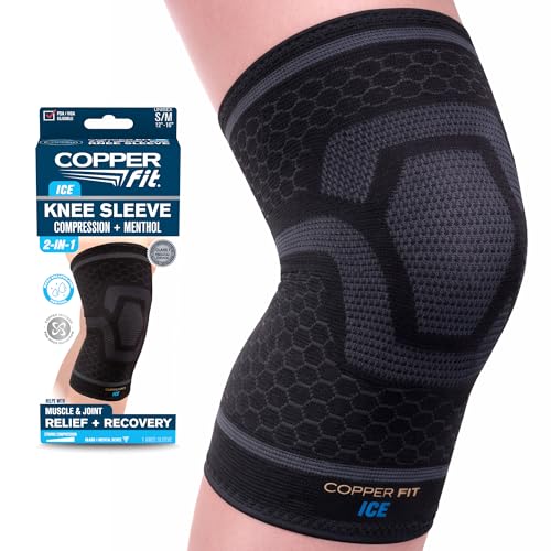 COPPER FIT COOL Knee Compression Sleeve for Knee Pain, Inflammation, Joint Pain Relief, Meniscus, ACL, Arthritis, - Walking, Running, Workout -- Knee Compression Support for Men and Women 2XL