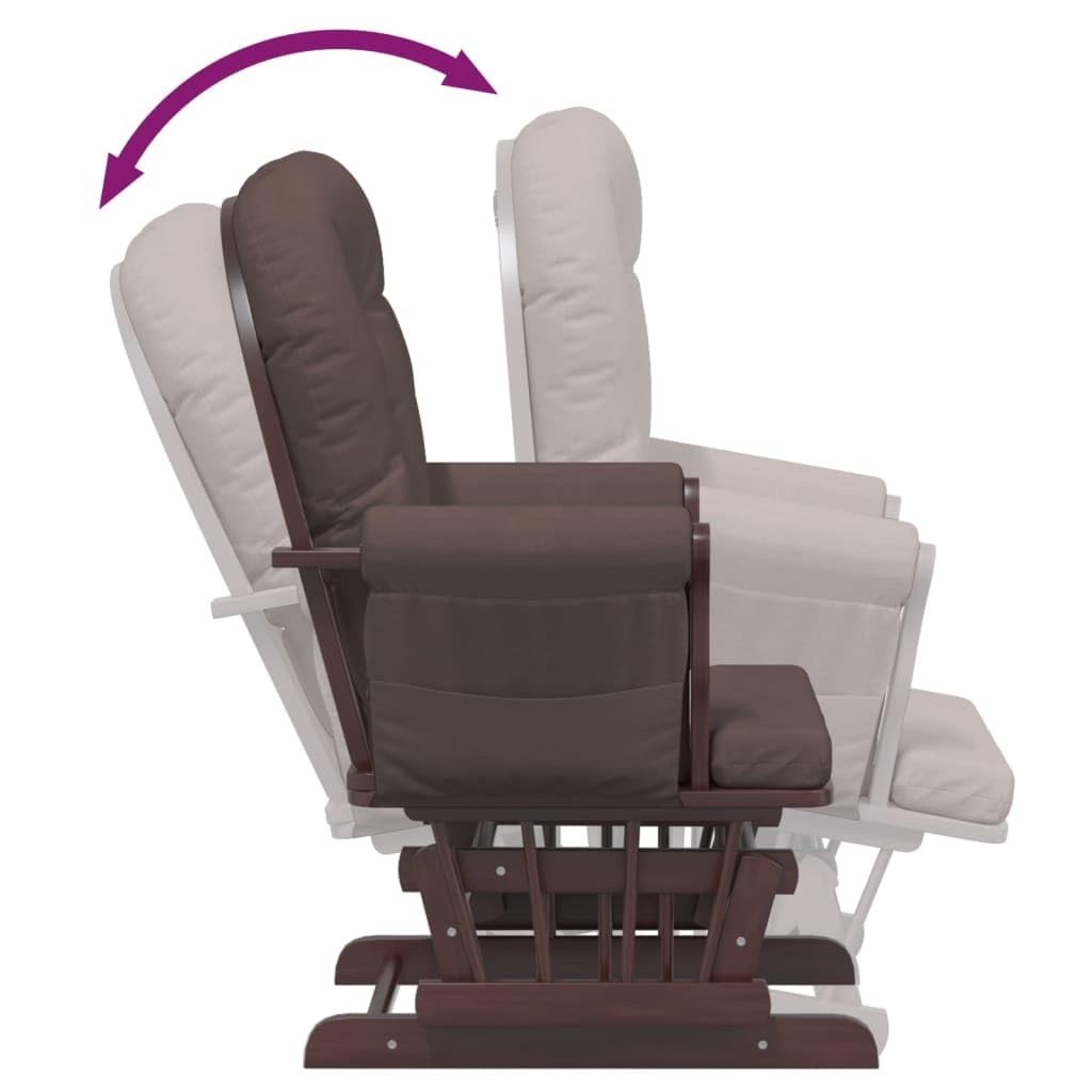 vidaXL Poltrona Glider con Sgabello Marrone in Tessuto