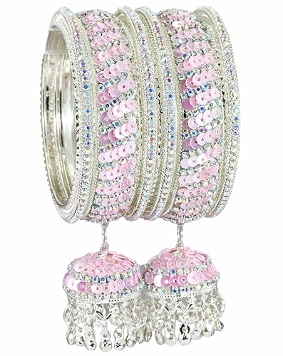 Image of NMII Ethnic Wear Bangles Gold-Tone Alloy with Musical Ghungroo Charms | Women Fashionable Jewelry | Designer Bracelet Bangles For Girls | Viral Kashmiri Chudiya for Weddings, Festivals & Parties