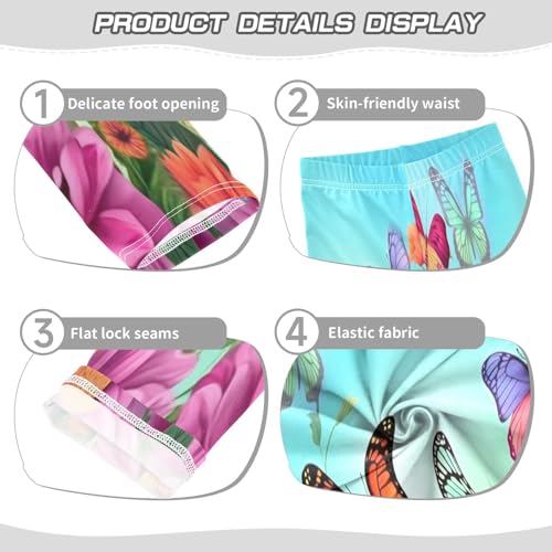 Toddler Girls Leggings Printed Yoga Pants Leggings Blue Pink Green Butterfly for Kids3