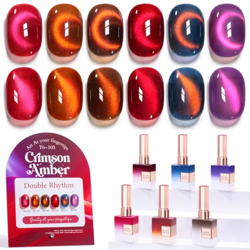 Double Rhythm Cat Eye Gel Nail Polish Set of 6