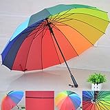 Form: gerader Regenschirm Powzz ornament Unter dem Regenschirm Durchmesser 120CM 16 Knochen Regenbogen Regenschirm Sonnenschutz Regenschirm Langen Griff Regenschirm
