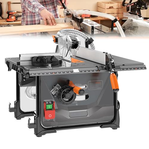 DPLWJPP Mini Sierra de Mesa 98% Dust Extraction Rate Mini Sierra Circular de Mesa Sierra Mesa Circular para Madera 2000w with 216mm Saw Blade Multi Material Cutting Blade
