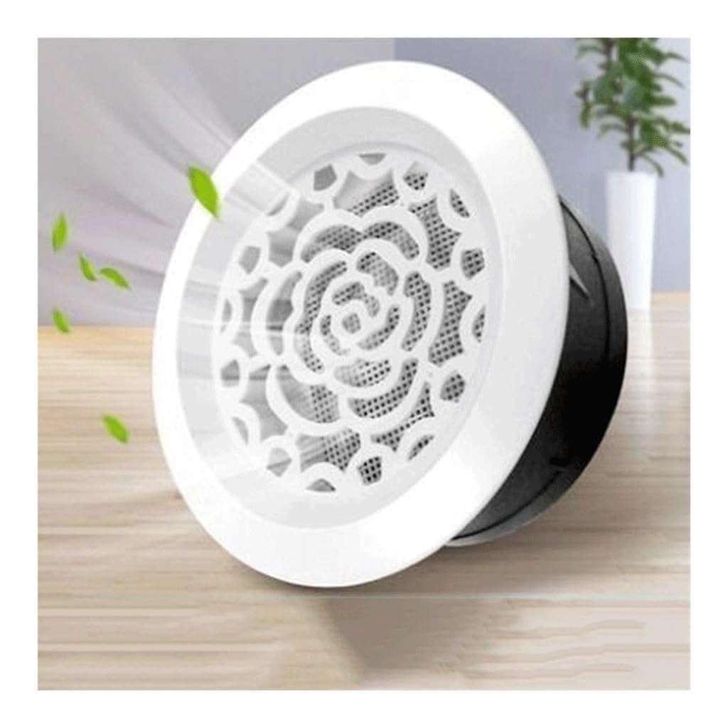 ACVACV Adjustable Air Ventilation Cover Round Ducting Ceiling Wall Hole, ABS Air Vent Grille Louver Kitchen Bath Air Outlet Fresh System(Diameter 150mm)