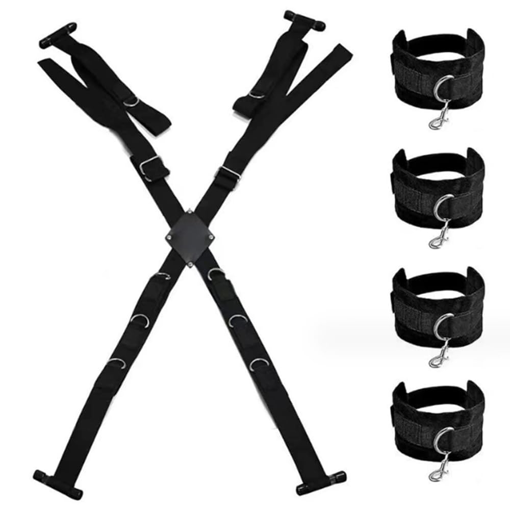 Kit di cinghie regolabili per allenamento con altalena per porta a sospensione Yoga per partner romantici - Nero