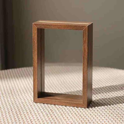 Cornice portafoto in vetro flottante, cornice portafoto in legno per foto A4, multicolore, per poster, 13 x 13 cm, varie dimensioni, elegante decorazione per la casa