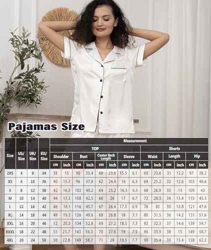 5Pcs Womens Soft Satin Pajama Set XS-4XL Button-Down Silk Pajamas Floral Sleepwear Bridal Pjs Lounge Pj Sets3