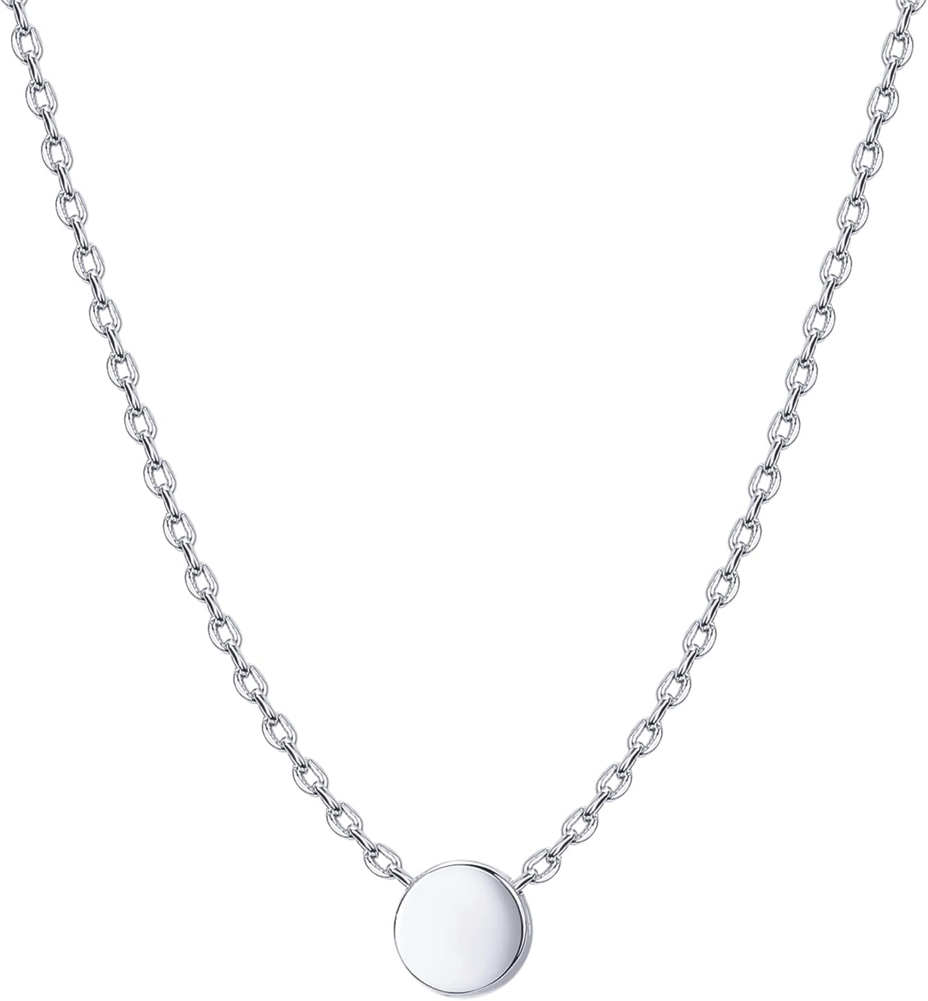 PAVOI 14K Gold Plated Tiny Dot Necklace Round Circle Pendant Necklace | Gold Necklaces for Women