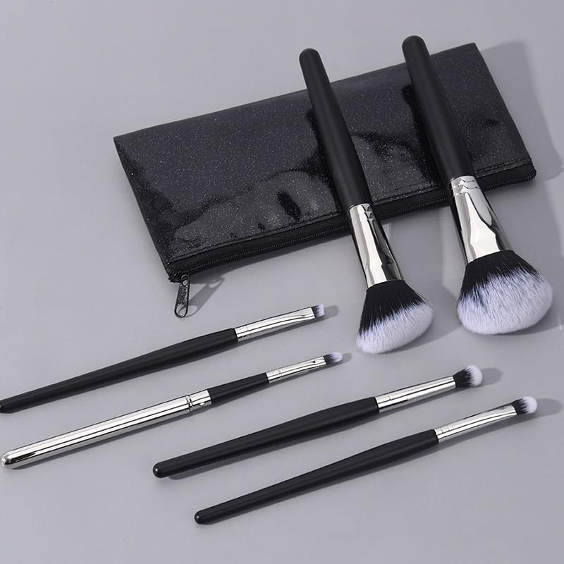 Brocha de maquillaje negra universal de 6 piezas completas 5
