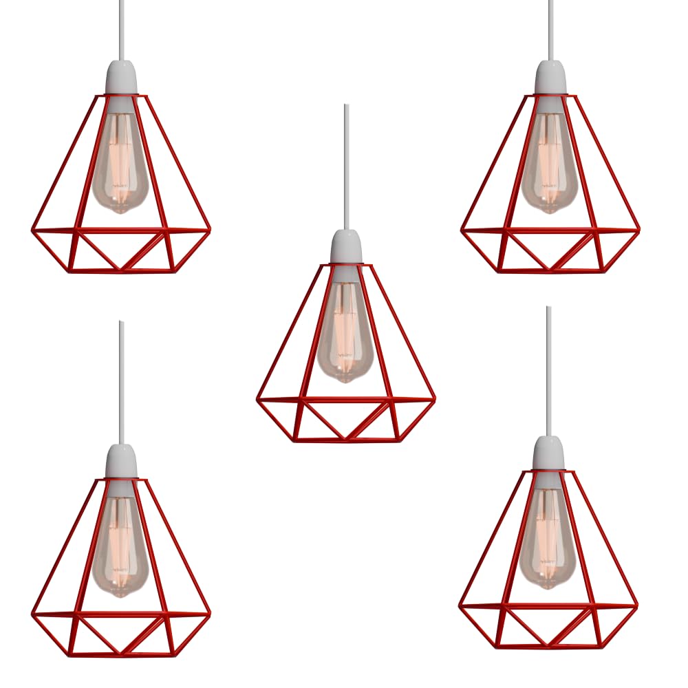 DC Voltage 5 Pack Ceiling Light Wire Basket Metal Basket Pendant Lighting Ceiling Light Shade lamp Shades Ceiling for Indoor Pendant Lights Ceiling Fitting Light fixtures