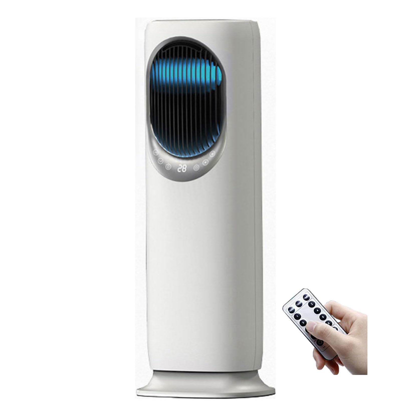 Ventilatore Torrione con Umidificatore, Raffreddamento Ad Aria Calda e Fredda 16 °C a 40 °C, Oscillazione a 90° Climatizzatore Portatile con Telecomando e Display LED Digitale per Casa