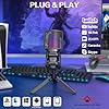 zealsound USB Gaming Microphone, RGB PC Mic for Podcasts Streaming on iPhone Mac PS5—Desktop Condenser Mic w/Mute, 2 Adapters (USB-C & Lightning),Tripod Stand, on Twitch YouTube Discord TikTok #1