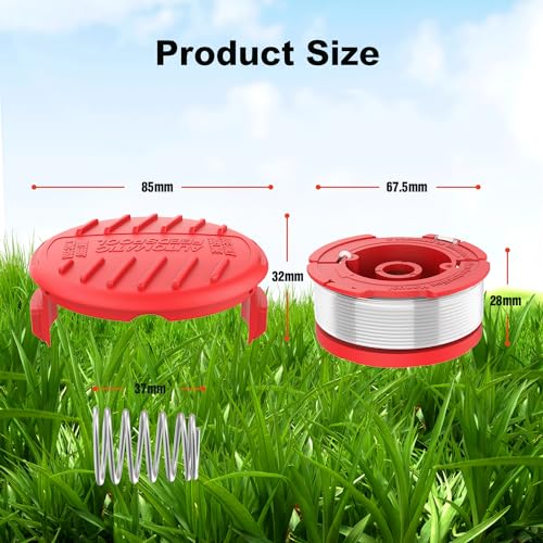 Rivershine CMZST065 Replacement Spool, 0.065\" 30Ft Trimmer Line, Compatible with Craftsman Weed Wacker String Trimmer. (8 spools+2 caps+2s Spring) - Thumbnail 2