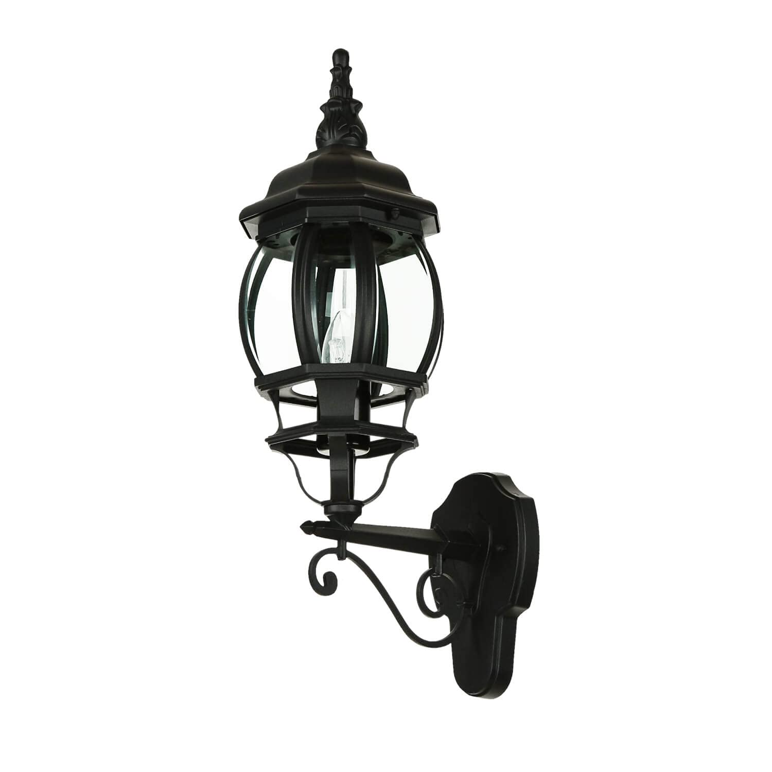 Licht-Erlebnisse Lámpara de pared exterior BREST de estilo rústico en color negro E27 IP23, Aplique Farol retro para jardín, entradas y terrazas
