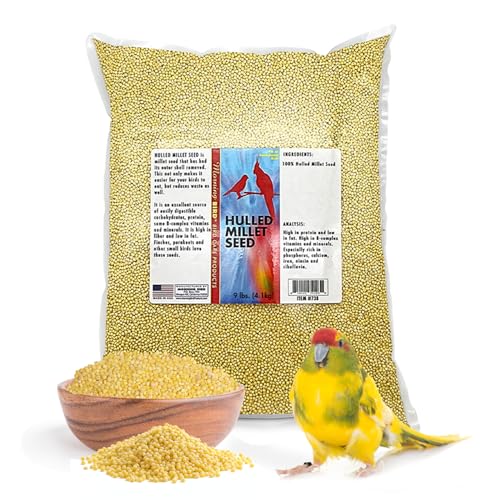 Morning Bird Hulled Millet 9 lbs – Nutritious Hulled Millet Seed - Waste Free - No Mess - Easily Digestible with High Fiber, Rich in Vitamins & Minerals for Birds, Ideal Bird Feed for All Bird Types