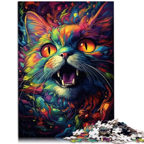 Puzzle de 1000 piezas para adultos, extraño gato negro, rompecabezas educativo, gran regalo para juegos, adecuado para adolescentes a partir de 14 años, 26 x 38 cm
