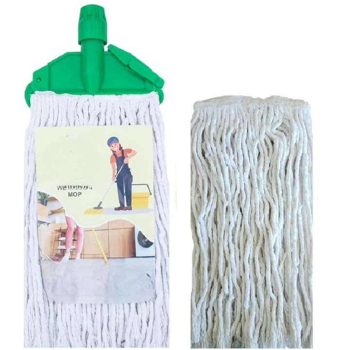 Wet Mop Refill 250 GM with Clip N Fit Cotton Floor Mop and Check Duster Cloth (Green) (Pack of 4) (B0CVDK8B89) Amazon Price History, Amazon Price Tracker