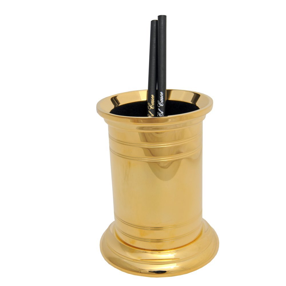 El Casco Portapenne da scrivania M654 L, Oro 23kt, Portapenne in metallo per ufficio