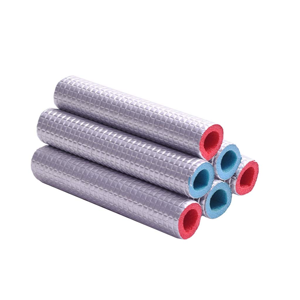 6pcs del papel de aluminio de aislamiento de la manga, de combustión lenta antienvejecimiento cubierta protectora del acondicionador de aire Tubo Anticongelante aislamiento de algodón ( Size : 25mm )