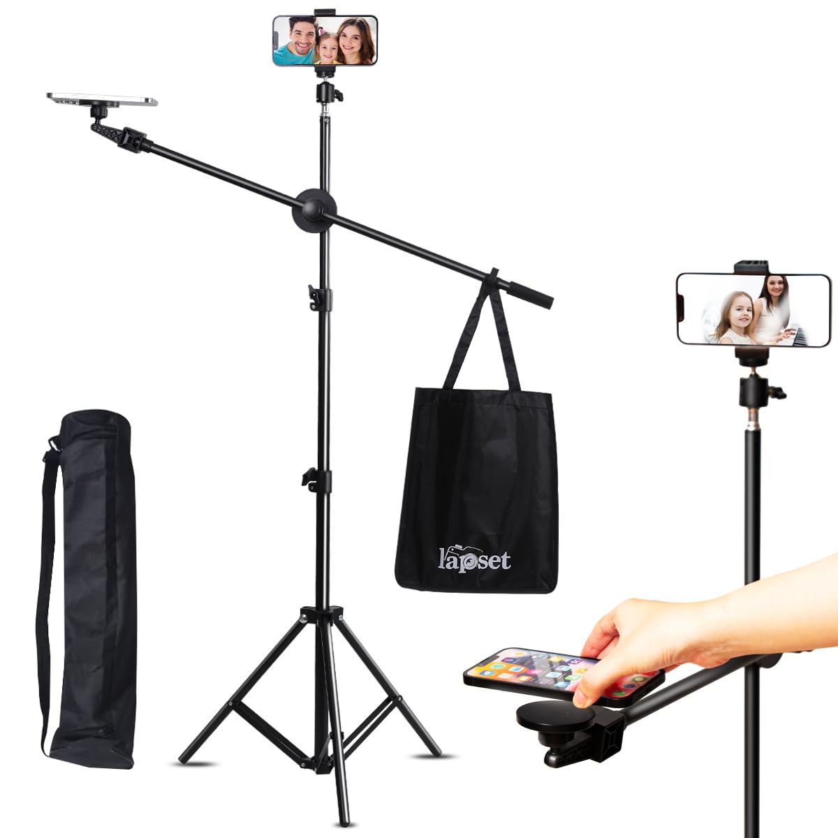 Amazon.co.jp: lapset 【マグネットで簡単装着】 スマホ 三脚 俯瞰撮影