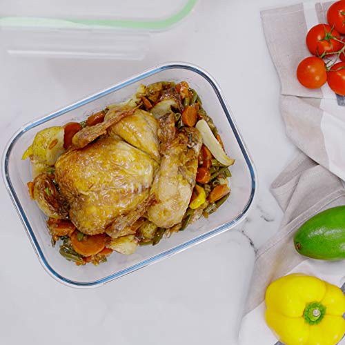 120 Oz 15 Cup Large Glass Food Storage Containers With Lids Airtight Set 3.5 L Family Size Extra Large Bakeware Marinating Lock Baking Dish Container Glass Bowls Meal Storing Serving Food Rectangle #TOP6