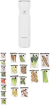 ZWILLING Fresh & Save Vacuum Sealer Machine with Reusable Food Storage Bags and Snack bags for Meal Prep