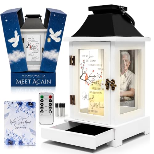 Memorial Lantern with Photo Frame & Keepsake Drawer