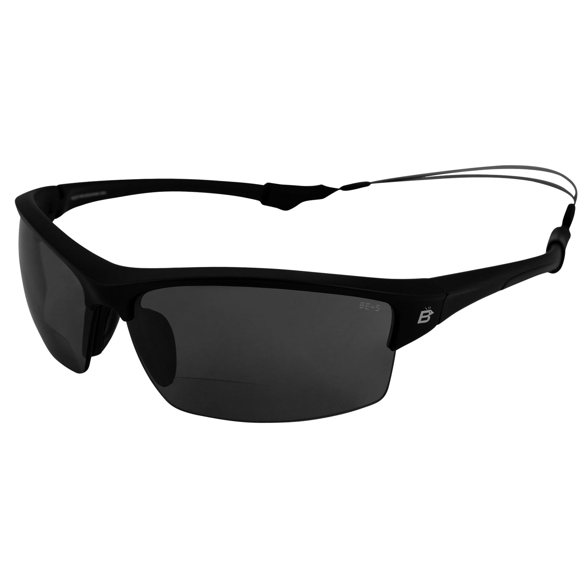 Birdz Eyewear Wave Bifocal Polycarbonate Polarized Fishing Safety Sunglasses ANSI Z87.1 Black Frame w/Smoke Lenses