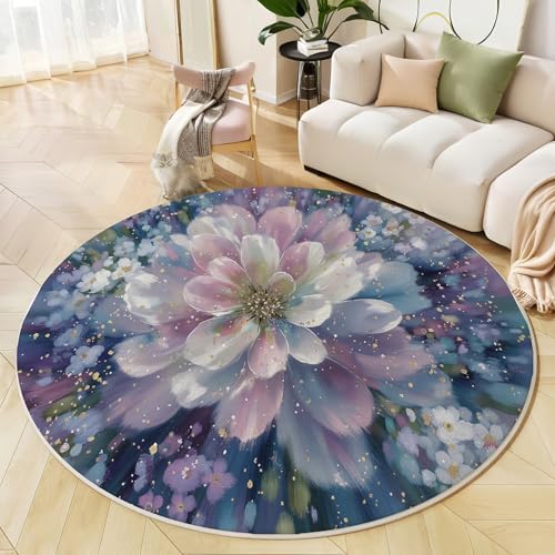 Tapis rond 200cm aux reflets dorés et finitions haut de gamme - 2