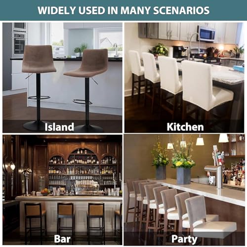 Image of Lellen Bar Stool Chair Covers Set of 4,Jacquard Bar Stool Cover Barstool Covers Slipcovers Stretch Bar Stool Covers with Backs Bar Stool Protector Covers for Kitchen Dining Room Counter Island