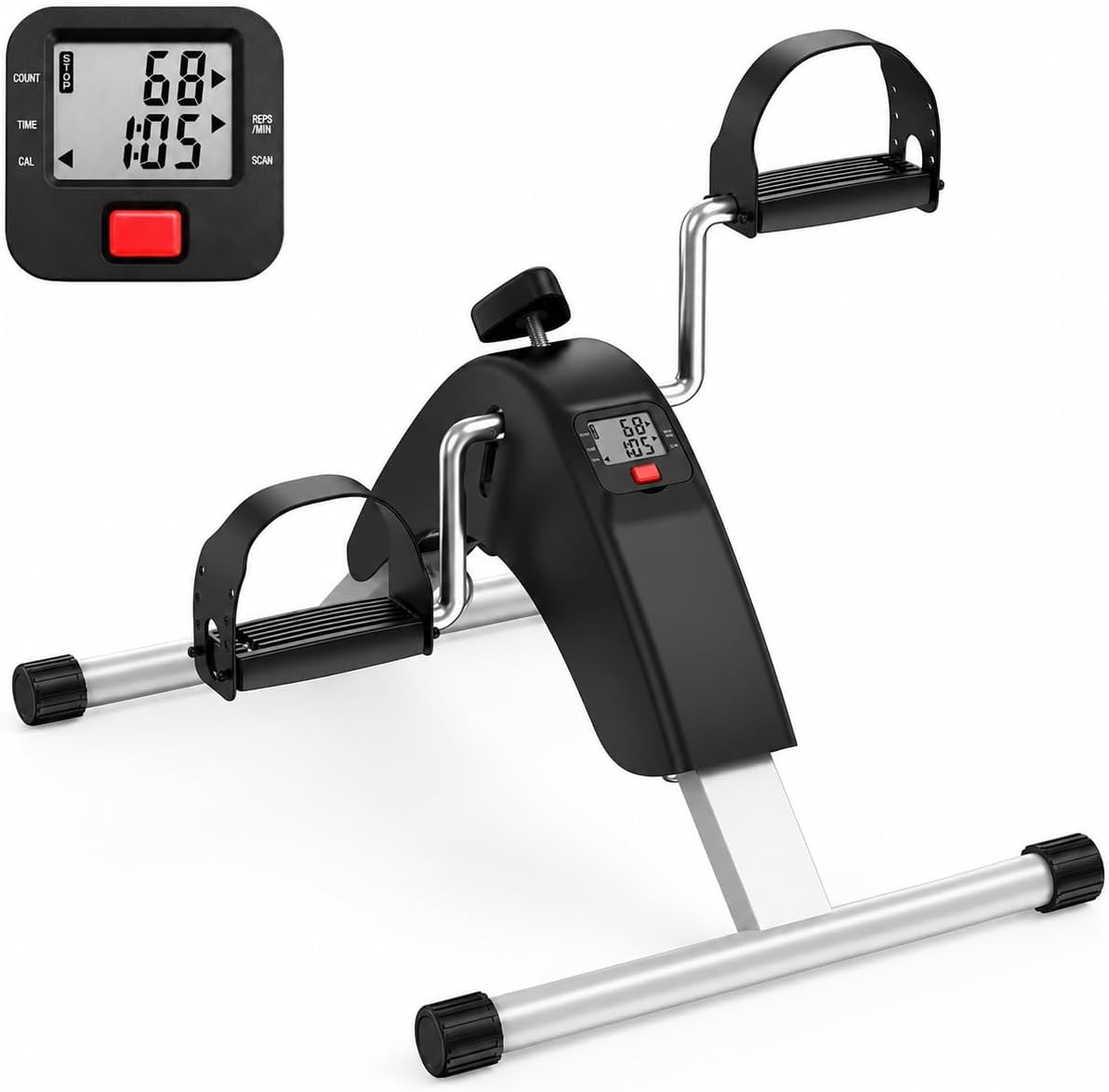 an Pedal Exerciser, Under Desk Bike for Adults, Mini Exercise Bike | Adjustable Resistance Foot Peddler for Sitting Desk, Under Desk Bike with LCD Monitor for Home Office