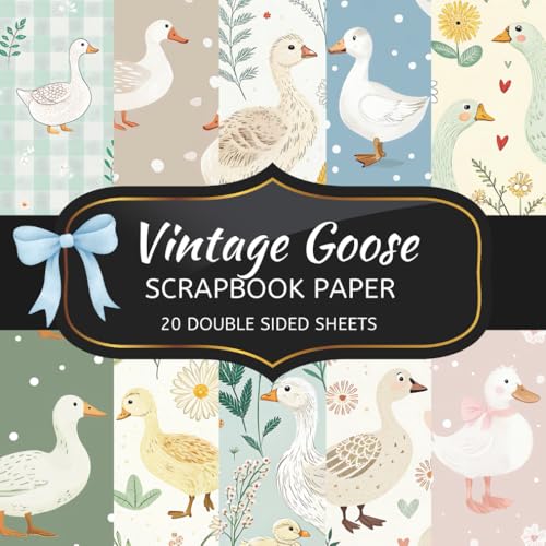 Vintage Goose Scrapbook Paper: 20 Sheets Double Sided Color, Decoupage, Junk Journal & DIY Projects, Decorative Craft Paper Pad for Scrapbooking image 2
