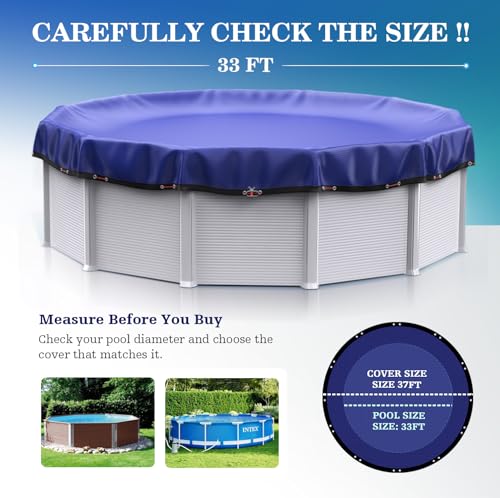 Cobertor para piscina redonda 33 pies UIRWAY 200GSM miniatura 2