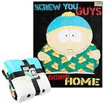 South Park Fleece Bed Blanket Soft Sofa Throw for Bedroom Accessories Eric Kenny Cartman Travel Home Decor 130 x 150cm Funny Gifts for Men (Black/Multi Eric)
