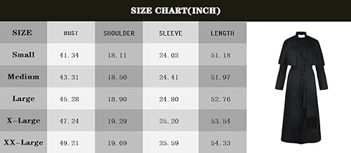 Miniatura 5 de GOLDSTITCH Disfraz de túnica para hombre, disfraz medieval de monje sacerdote renacentista para cosplay