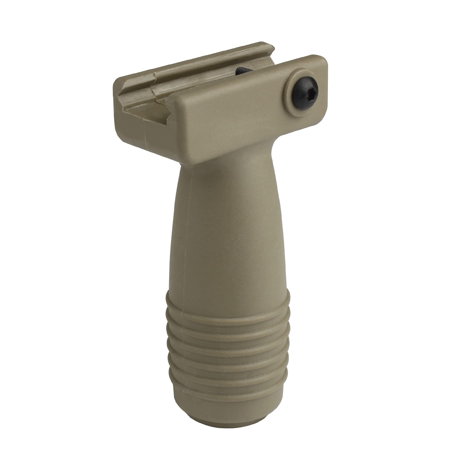 Empuñadura frontal Foregrip de nailon para airsoft, mango vertical Fore Grip para raíles Picatinny de 20 mm, montaje CJ/WB-03 (caballero cilíndrico, tan)