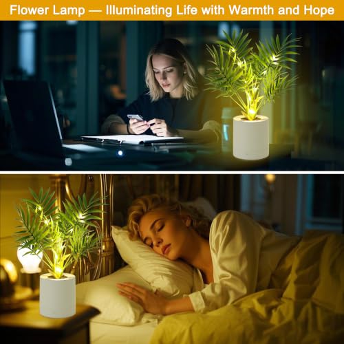 WSYEAR Artificial Lighted Areca Palm Tree Lamp Night Light for Womens Christmas Birthday Gifts, DIY Bonsai Decor, Perfect Ideal for Ambiance Wedding Party Bedroom Bar Coffee Shop Decor Light by WSYEAR - Used condition - Image 4