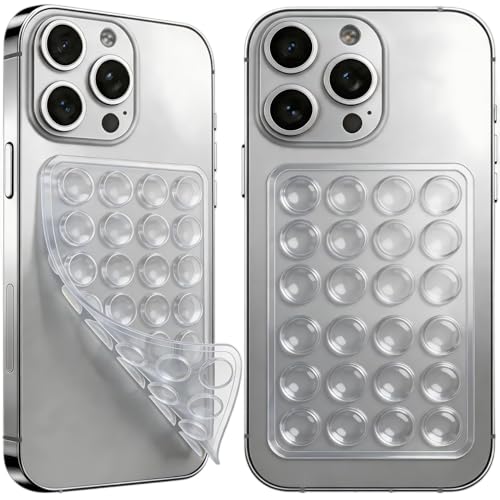 Clear Octo budyy 2Pack Silicone Suction Phone Case Mount Non Slip Sticky Phone Grip for Cellphone Silicon Adhesive Suction Cup Phone Mount Strong Grip Holder for Selfies and Videos