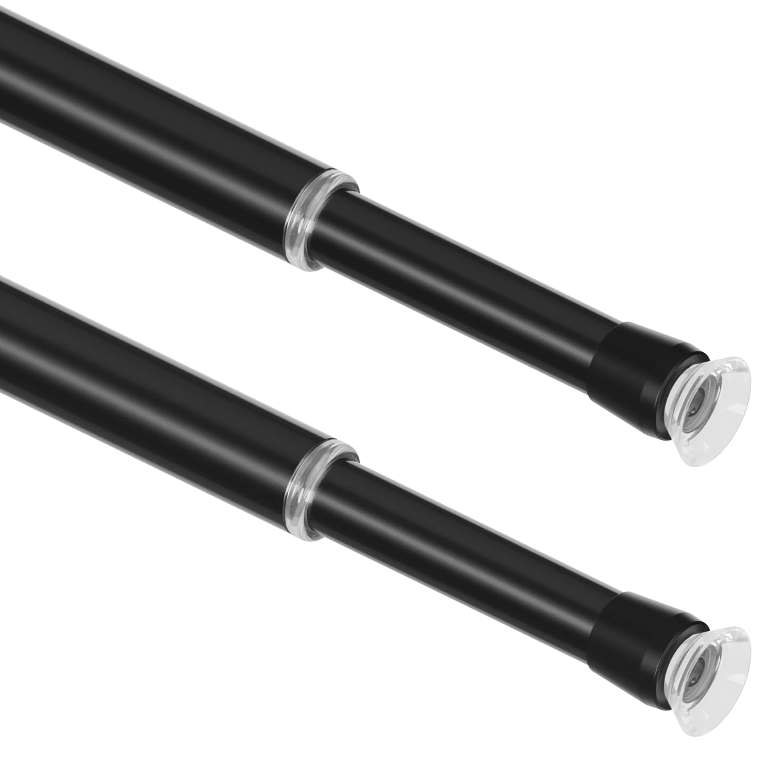 WELDUN 2PCS Small Tension Curtain Rod, 3 in 1 Net Curtain Rods Extendable