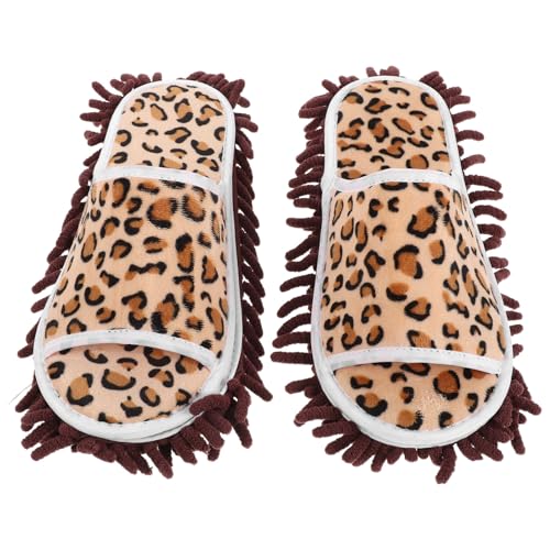 Yardwe Zapatillas para Limpiar el Polvo del Hogar Unisex Punta Abierta de Chenilla Lavables Talla 38-41 para Limpieza Manos Libres en Casa y Dormitorio